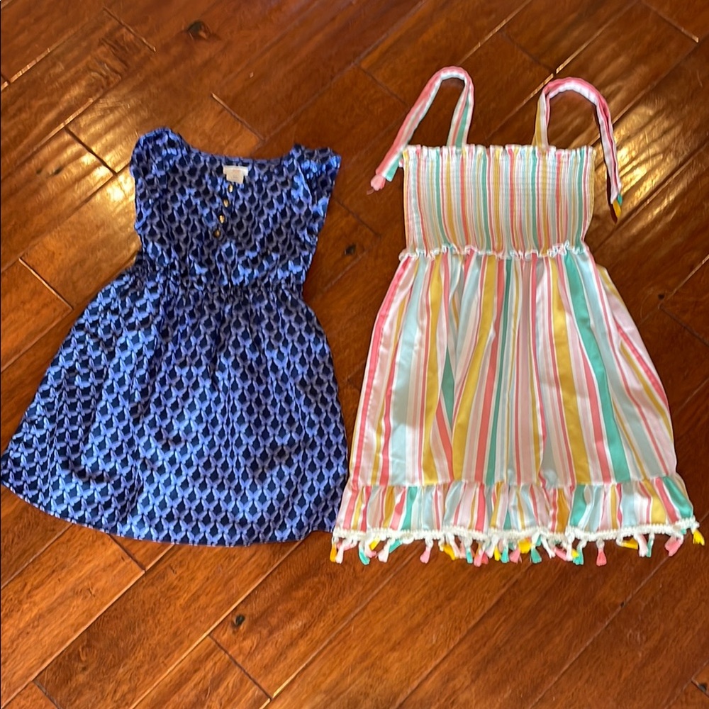 Blue and Multicolor Kids Dresses